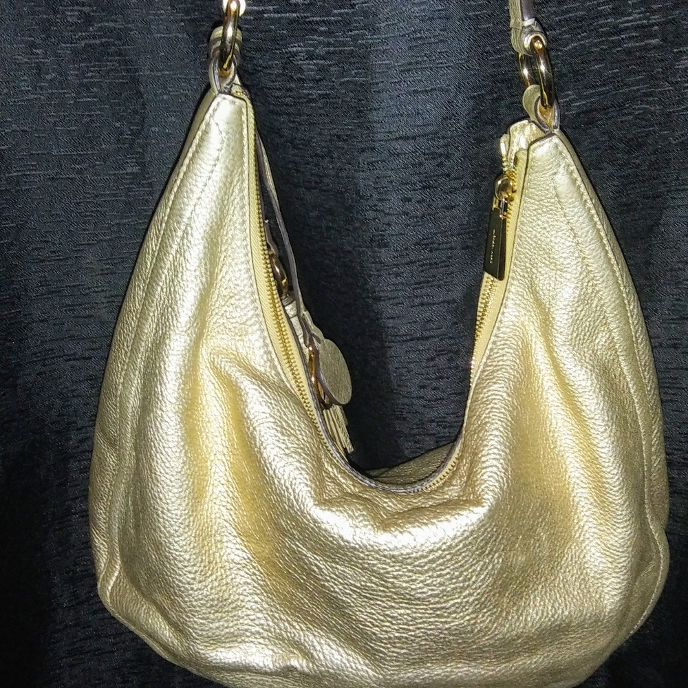 Large Gold Michael Kors Hobo Bag with Storage Bag - Picture 2 of 14